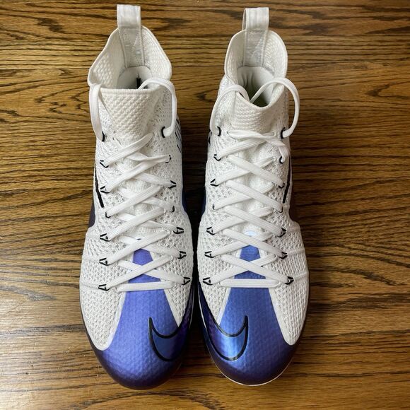 Nike Men\'s 8 Vapor Edge 360 UT White Purple Football Cleats Black NEW main image 8